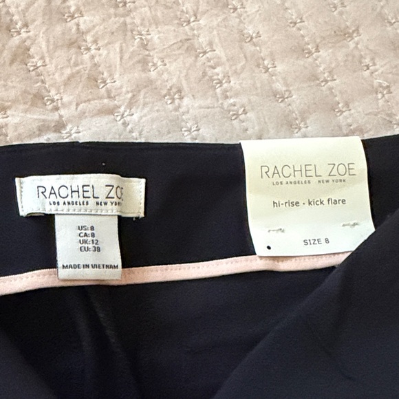 Rachel Zoe Black Hi-Rise Kick Flare Pants w/ Tailored Seams - Lovely 8 NWT - Picture 2 of 9